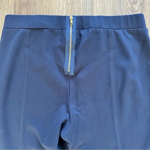 Jude Connally Womens Straight Leg Ponte Ankle Pants Medium Navy Blue Stretch Zip - Picture 4 of 8
